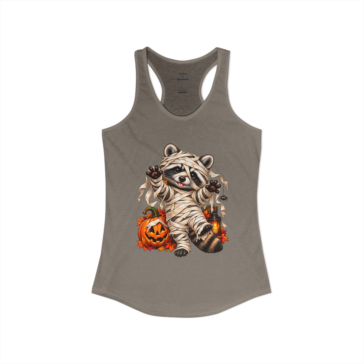 Halloween Mummy Raccoon Racerback Tank