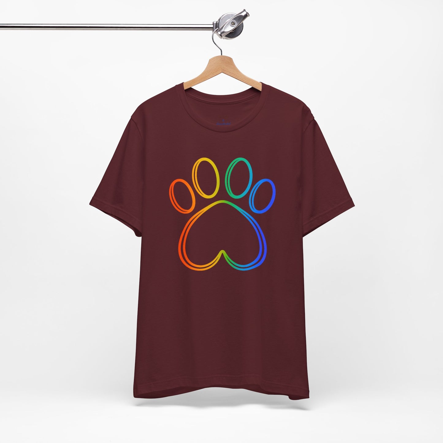Heart/Paw Colorful Line-Work T-Shirt