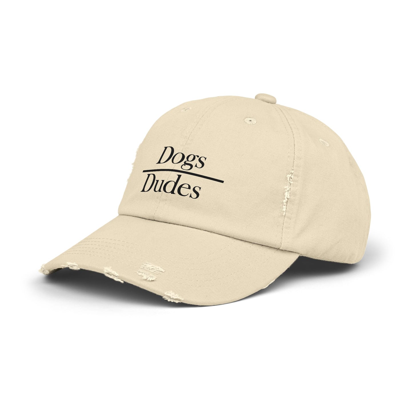 "Dogs Over Dudes" Distressed Cap —  Funny Truth Hat