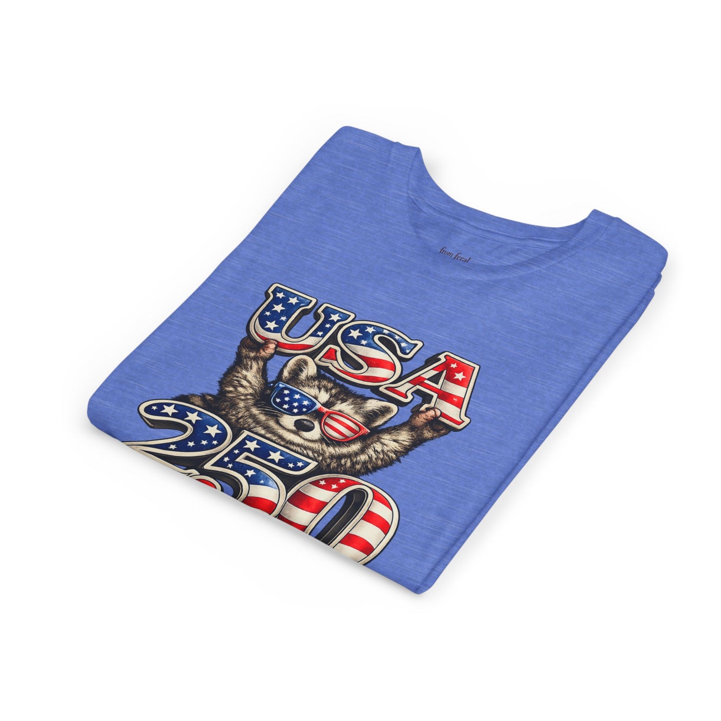 Patriotic Raccoon Youth Tee — Raccoon with USA 250