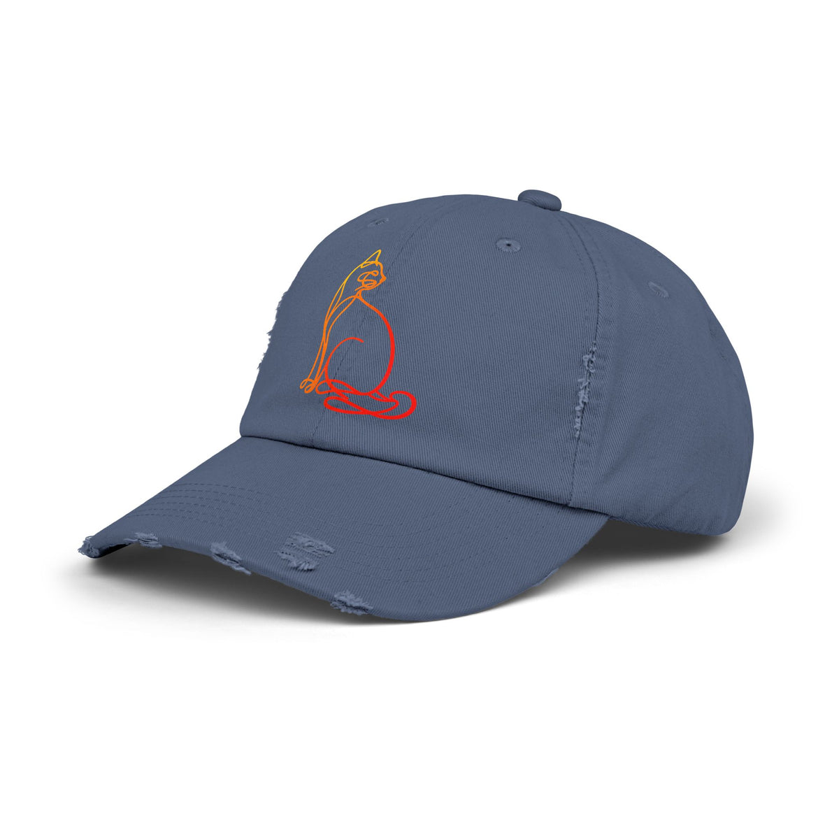 Sunrise Cat Distressed Cap