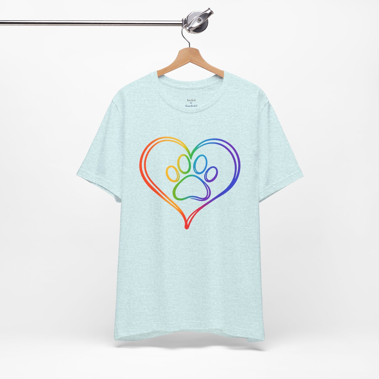 Heart/Paw Colorful Line-Work T-Shirt