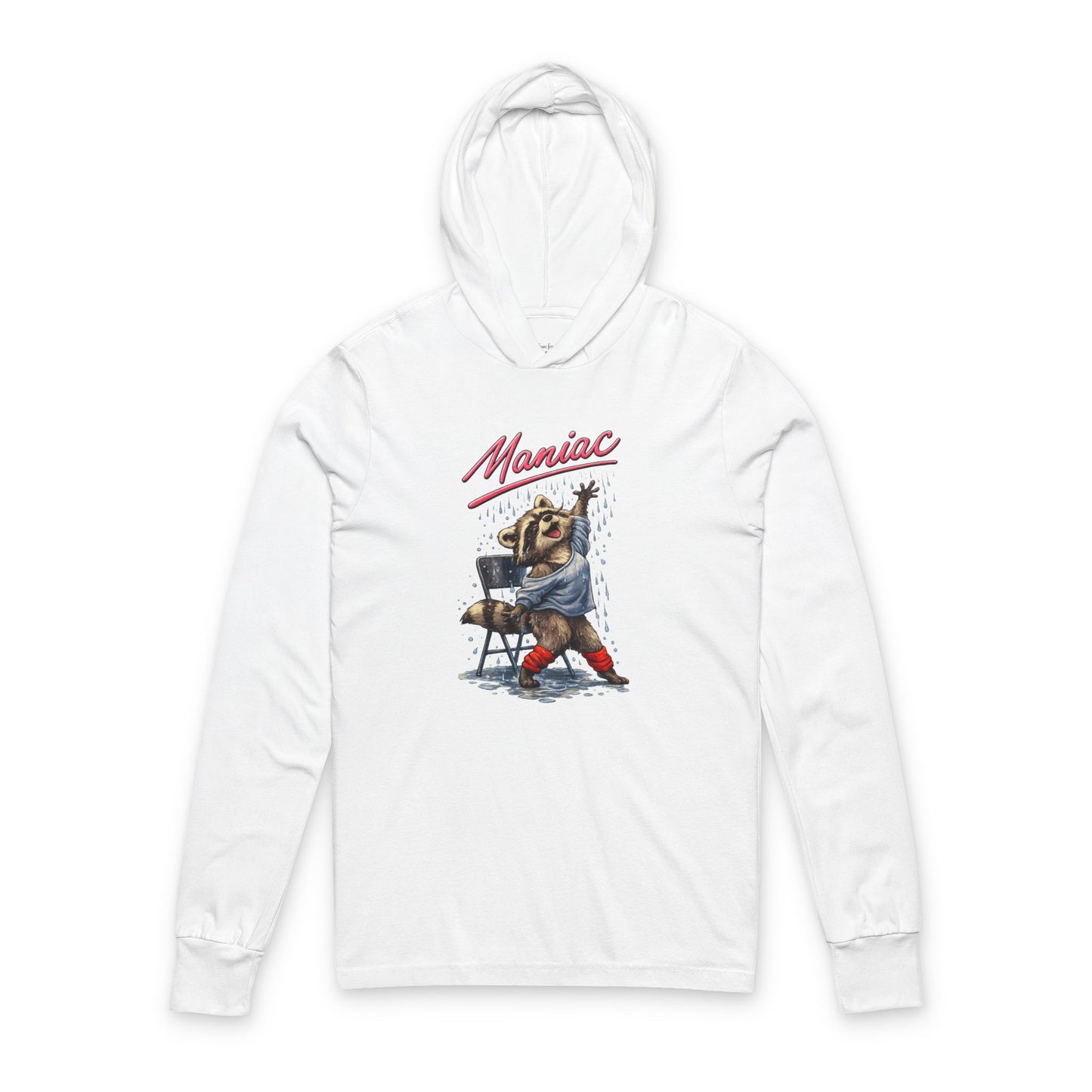 Maniac Raccoon Hooded Long Sleeve T-Shirt