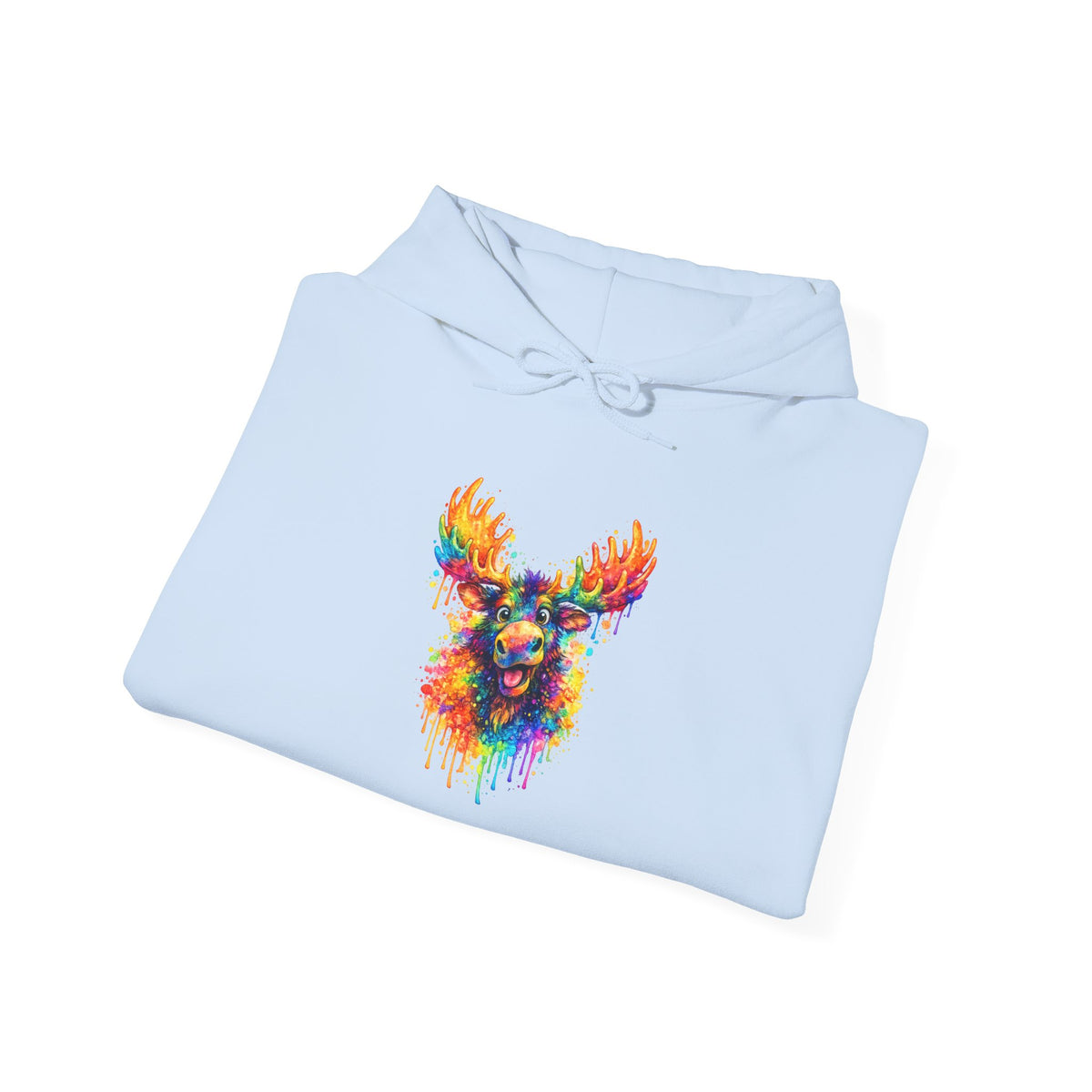 Watercolor Moose Hooded Sweatshirt