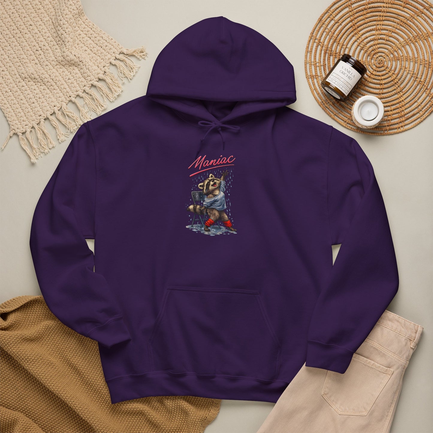 Dancing Raccoon "Maniac" Hooded Sweatshirt