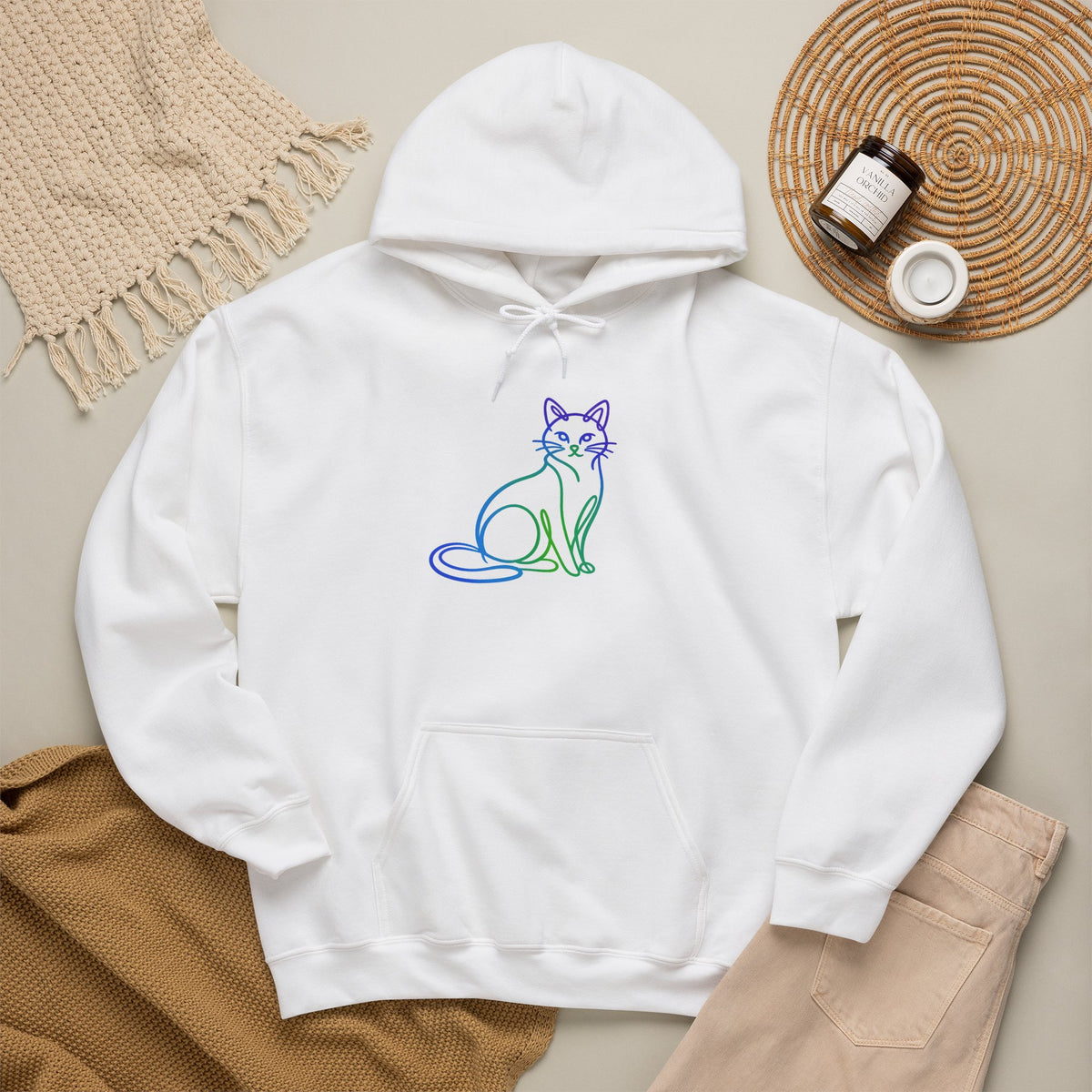 Northern Lights Cat Hooded Sweatshirt