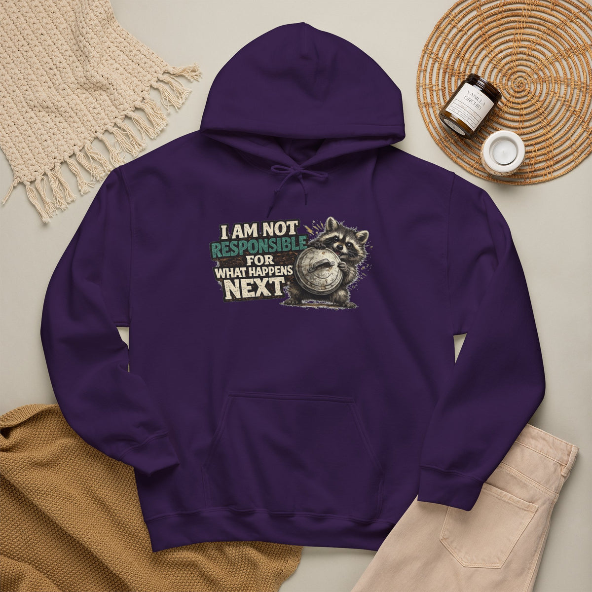 Not Responsible Raccoon Hooded Sweatshirt