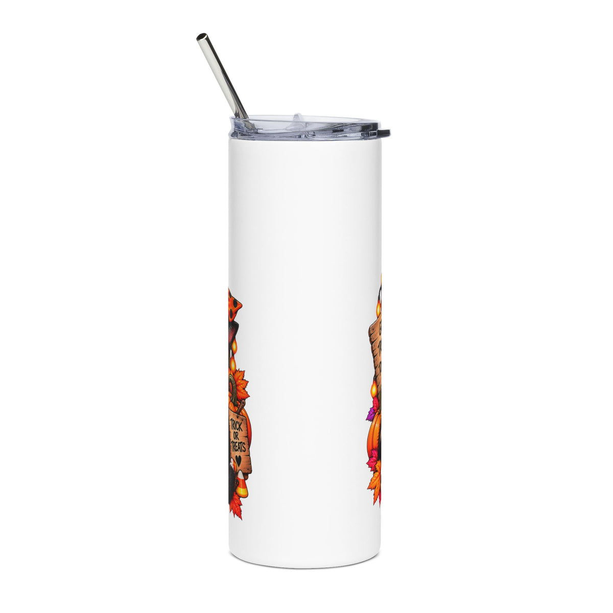 Halloween Raccoon and Black Cat Bestie - 20oz Stainless Steel Tumbler