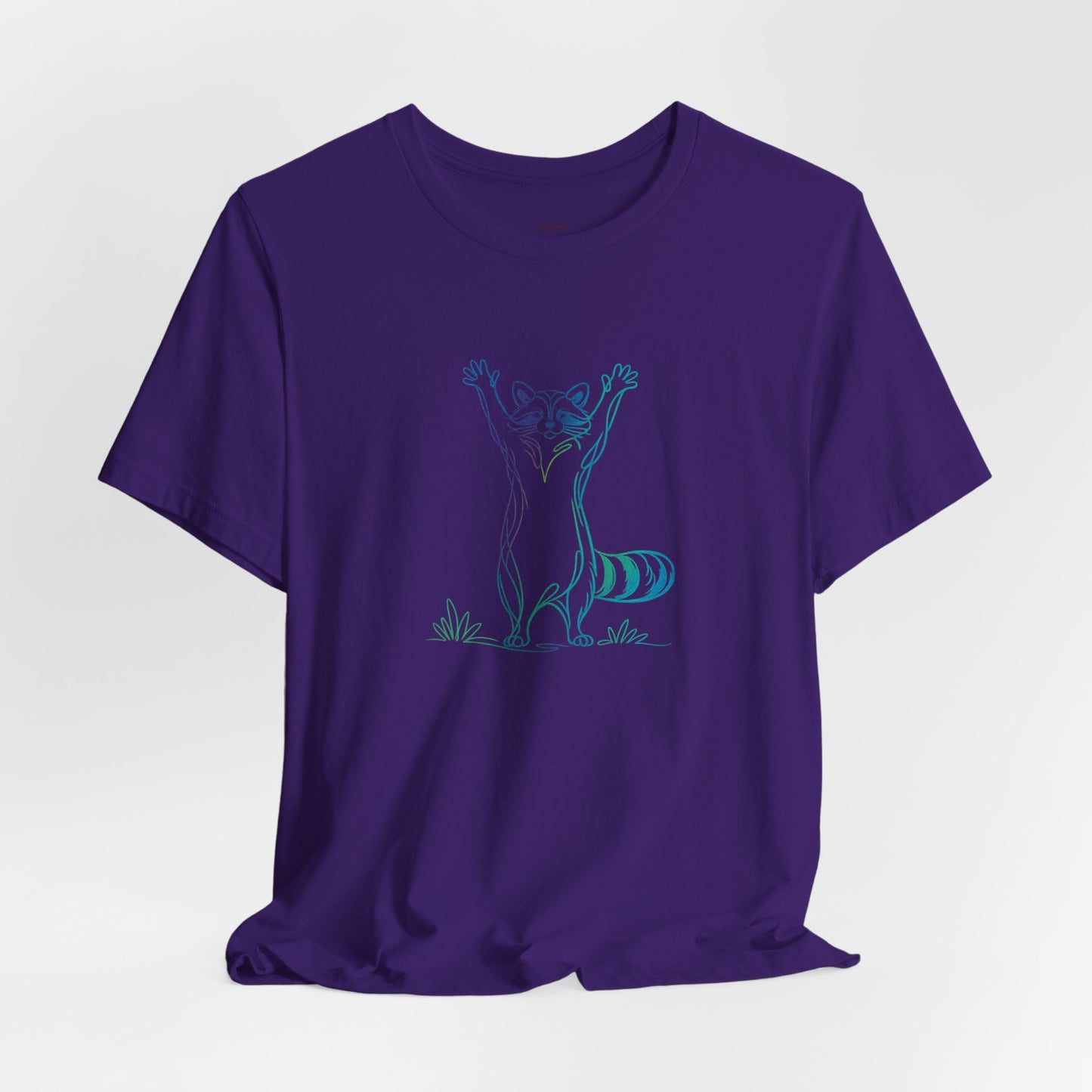 Raccoon Tee — Minimal Line Raccoon Scenic Graphic T-Shirt