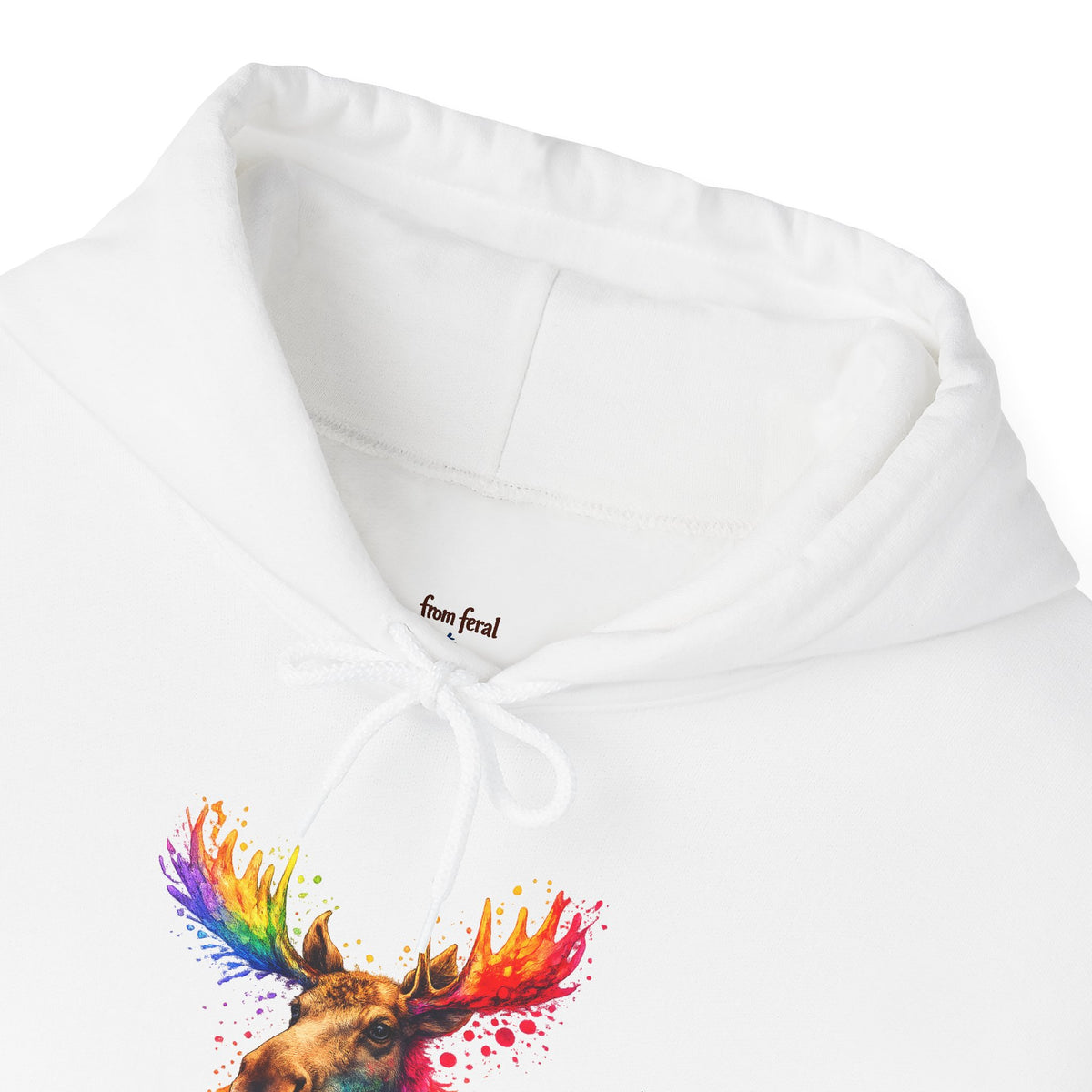 Watercolor Moose Hooded Sweatshirt