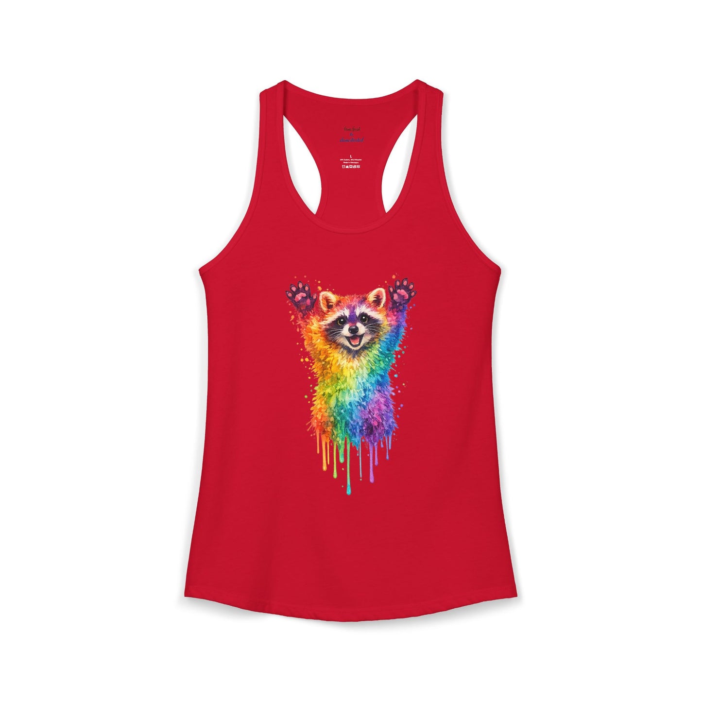 Watercolor Wildlife Raccoon Racerback Tank