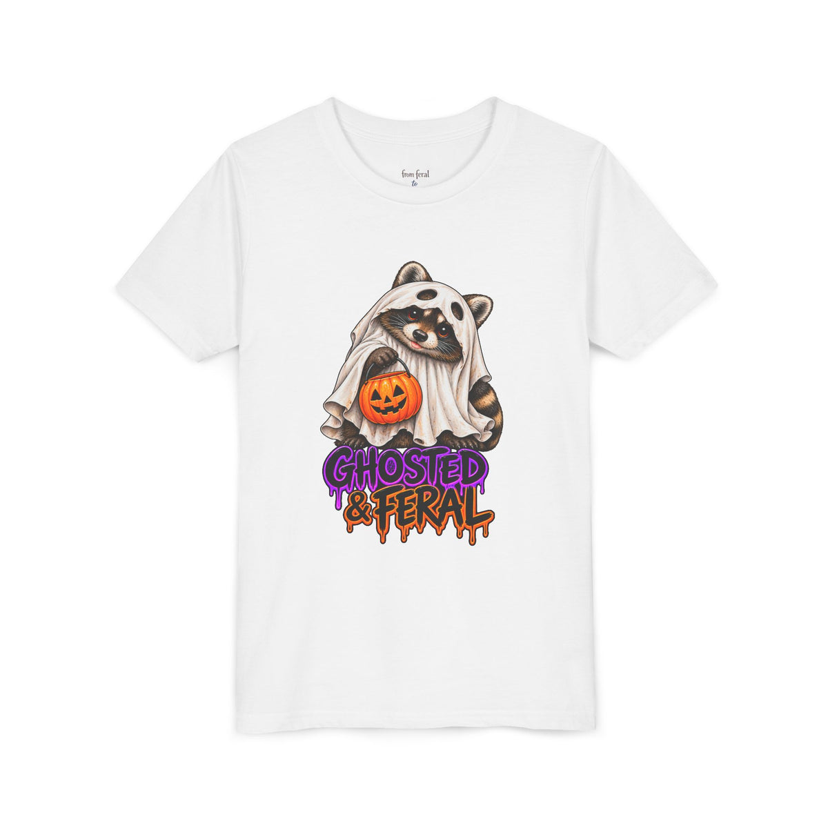 Ghosted Youth Tee — Raccoon Kids Tshirt