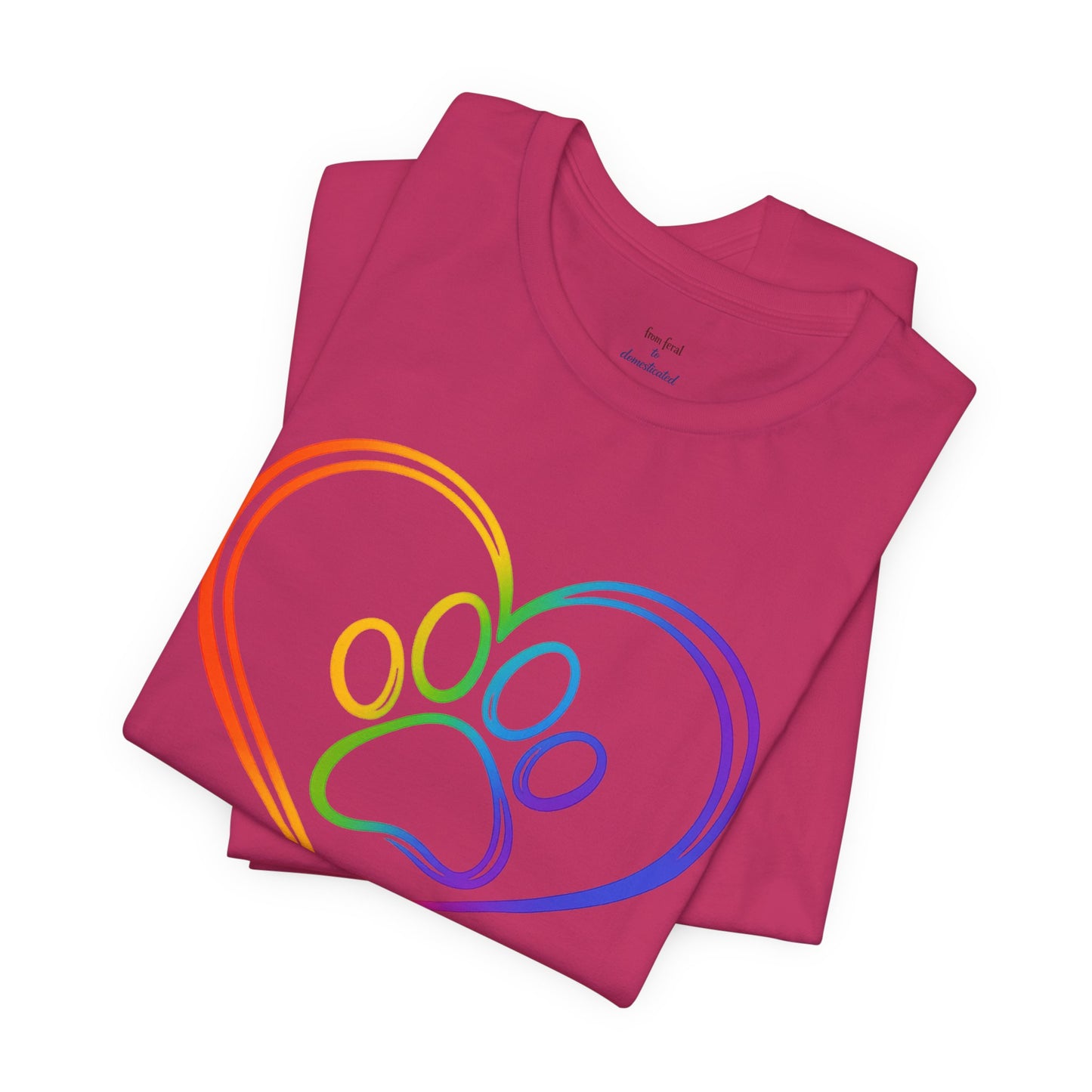Heart/Paw Colorful Line-Work T-Shirt