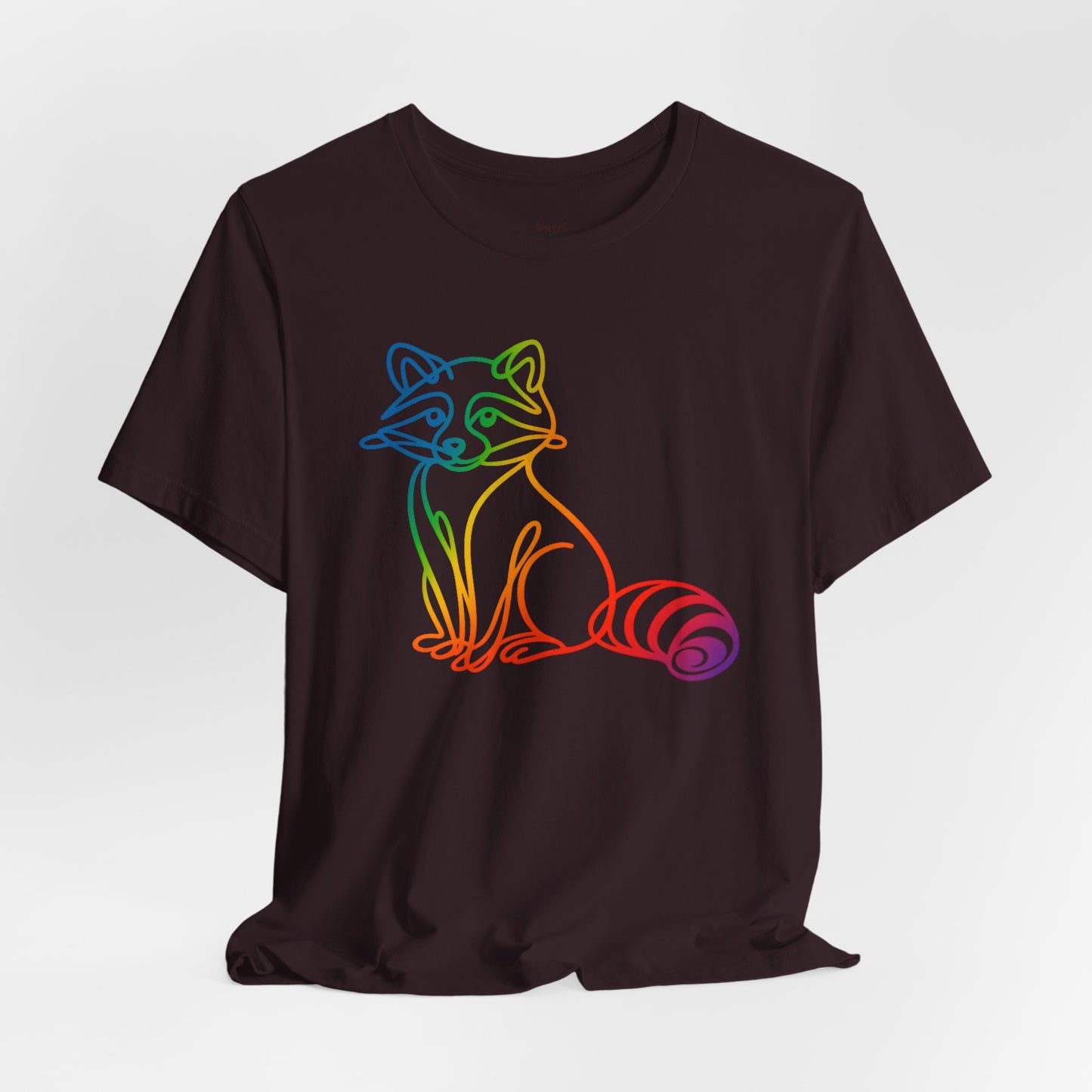 Raccoon Tee — Minimal Line Raccoon Scenic Graphic T-Shirt