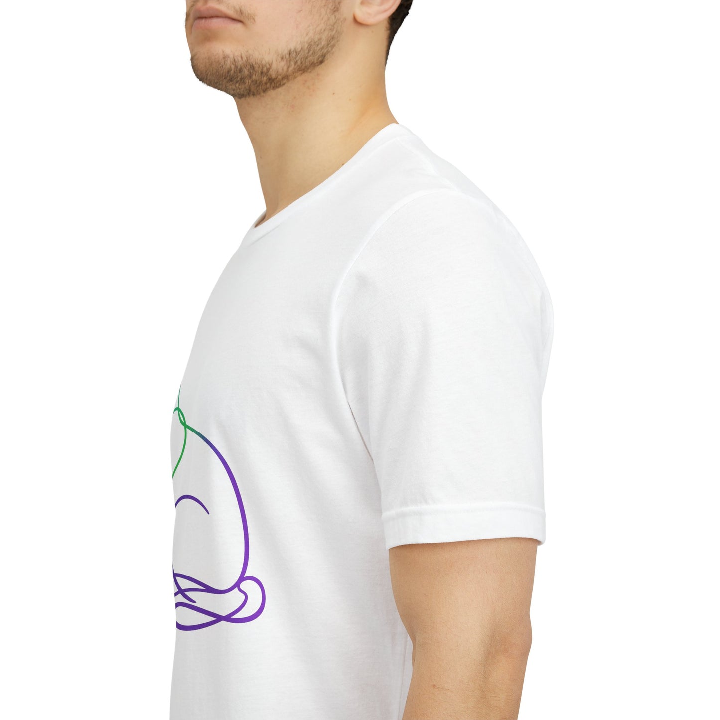 Colorful Line | Work Sitting Cat T-Shirt