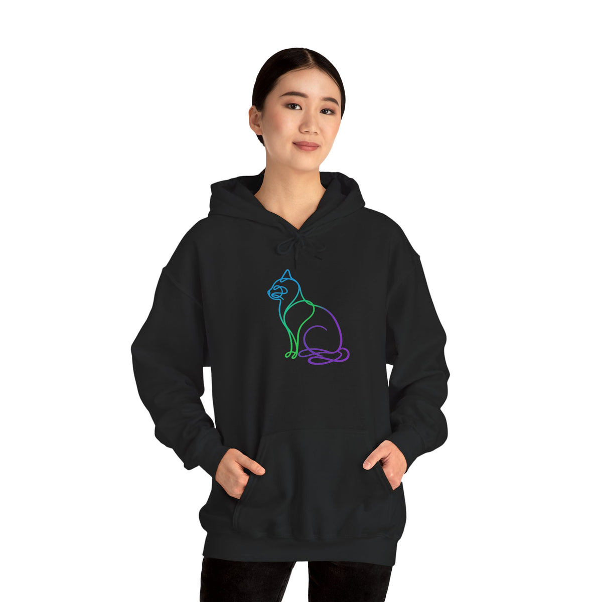 Northern Lights Cat Hooded Sweatshirt