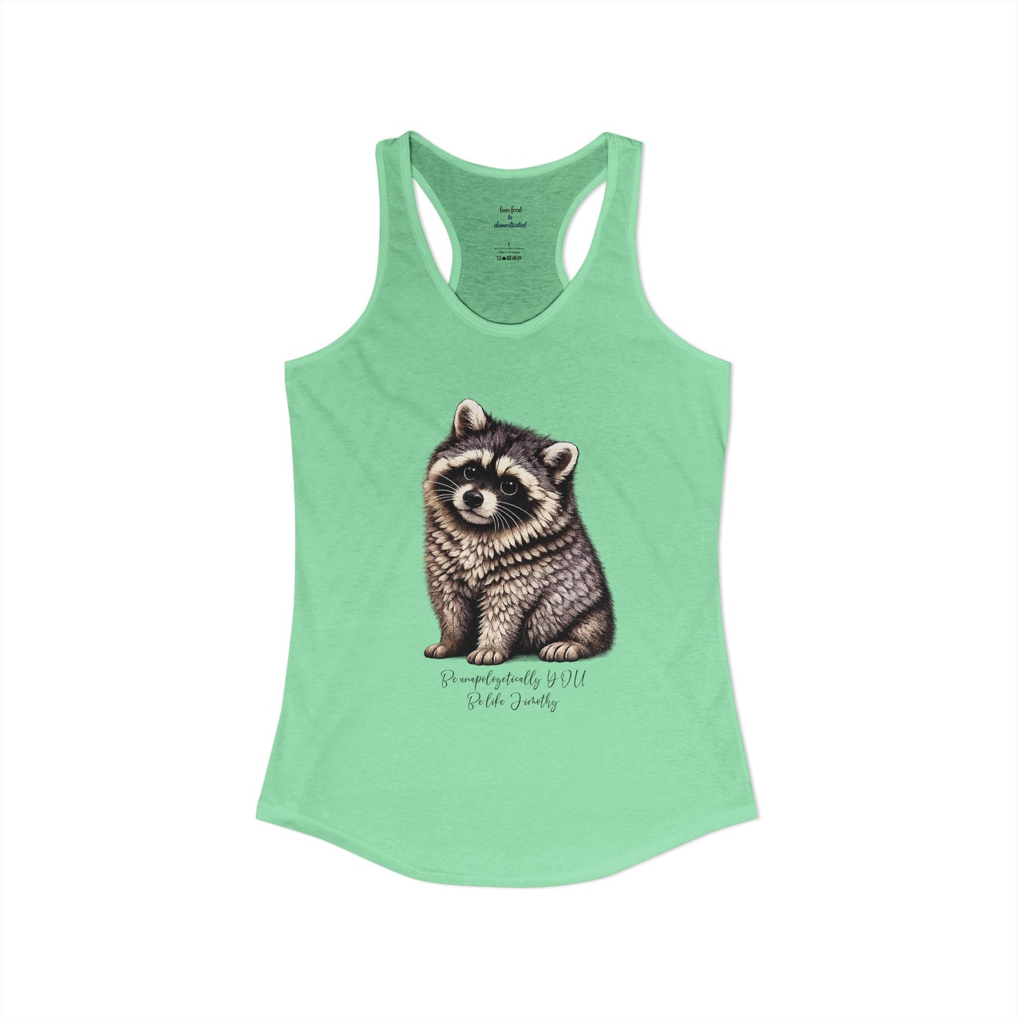 Jimothy The Raccoon Racerback Tank