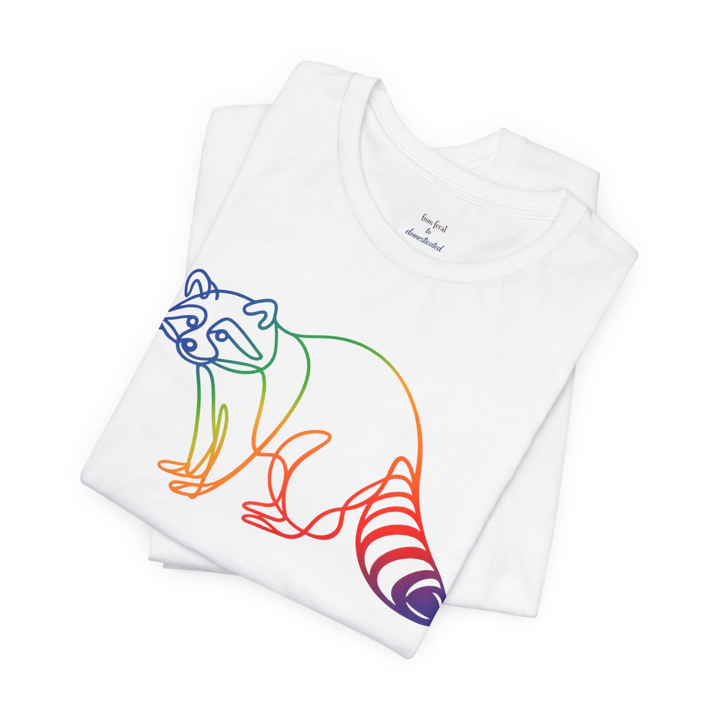 Raccoon Tee — Minimal Line Raccoon Scenic Graphic T-Shirt