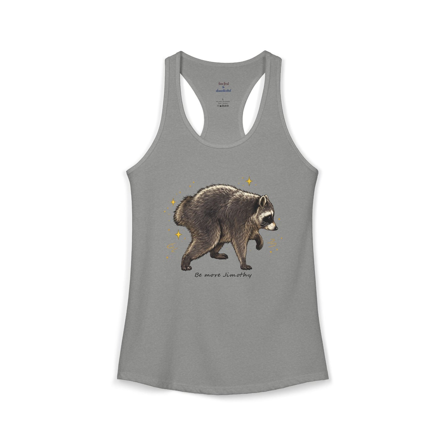 Jimothy The Raccoon Racerback Tank