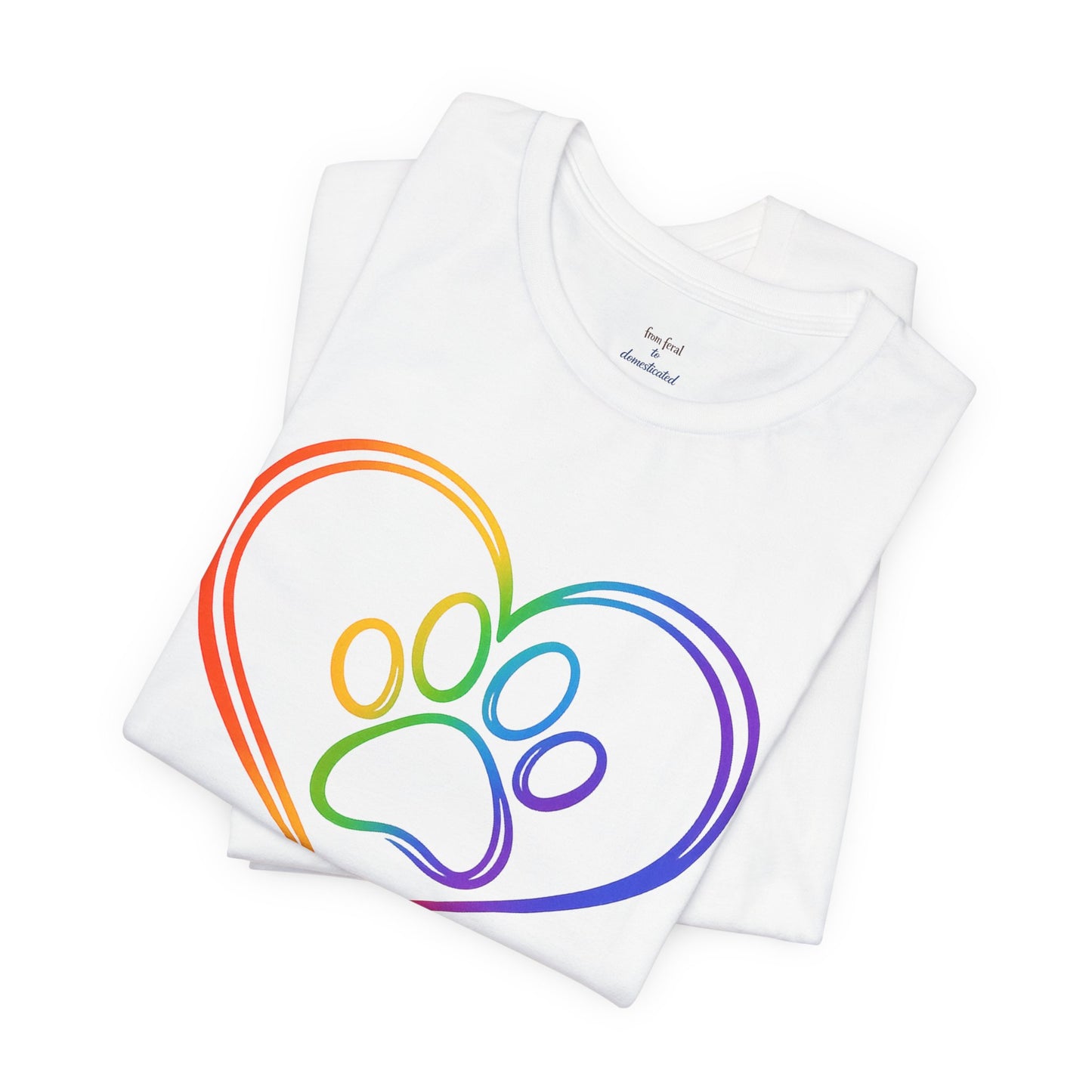 Heart/Paw Colorful Line-Work T-Shirt