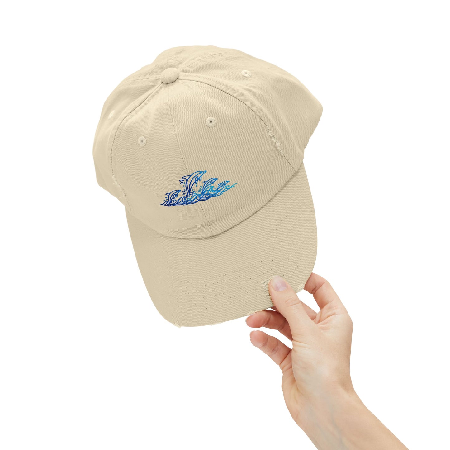 Splashing Dolphin Pod | Distressed Cap