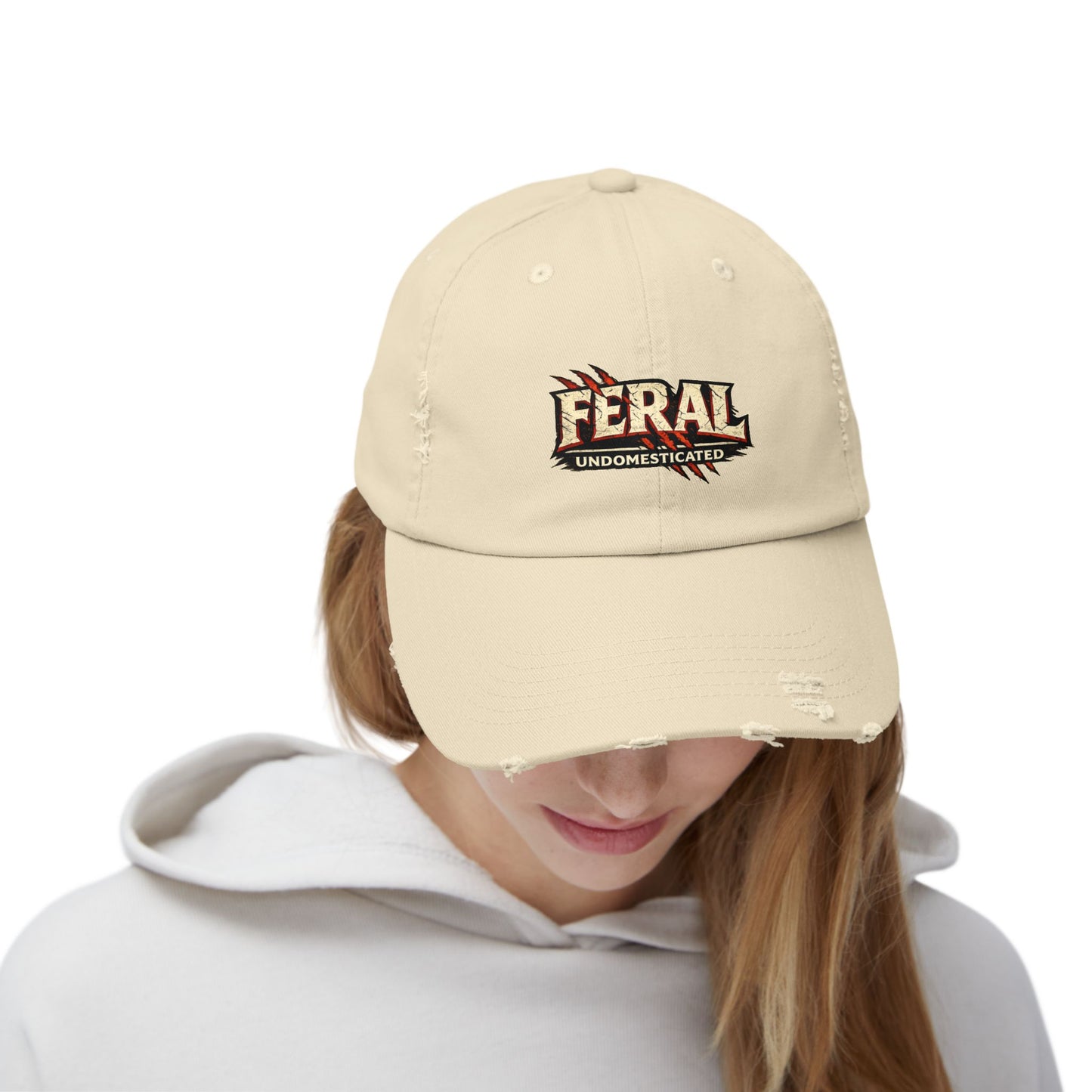 "Feral" Distressed Cap —  Funny Truth Hat