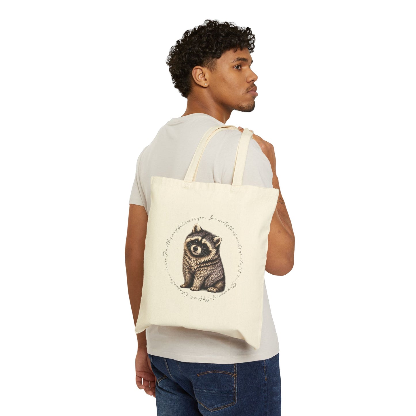 Jimothy The Raccoon Inspirational Tote Bag