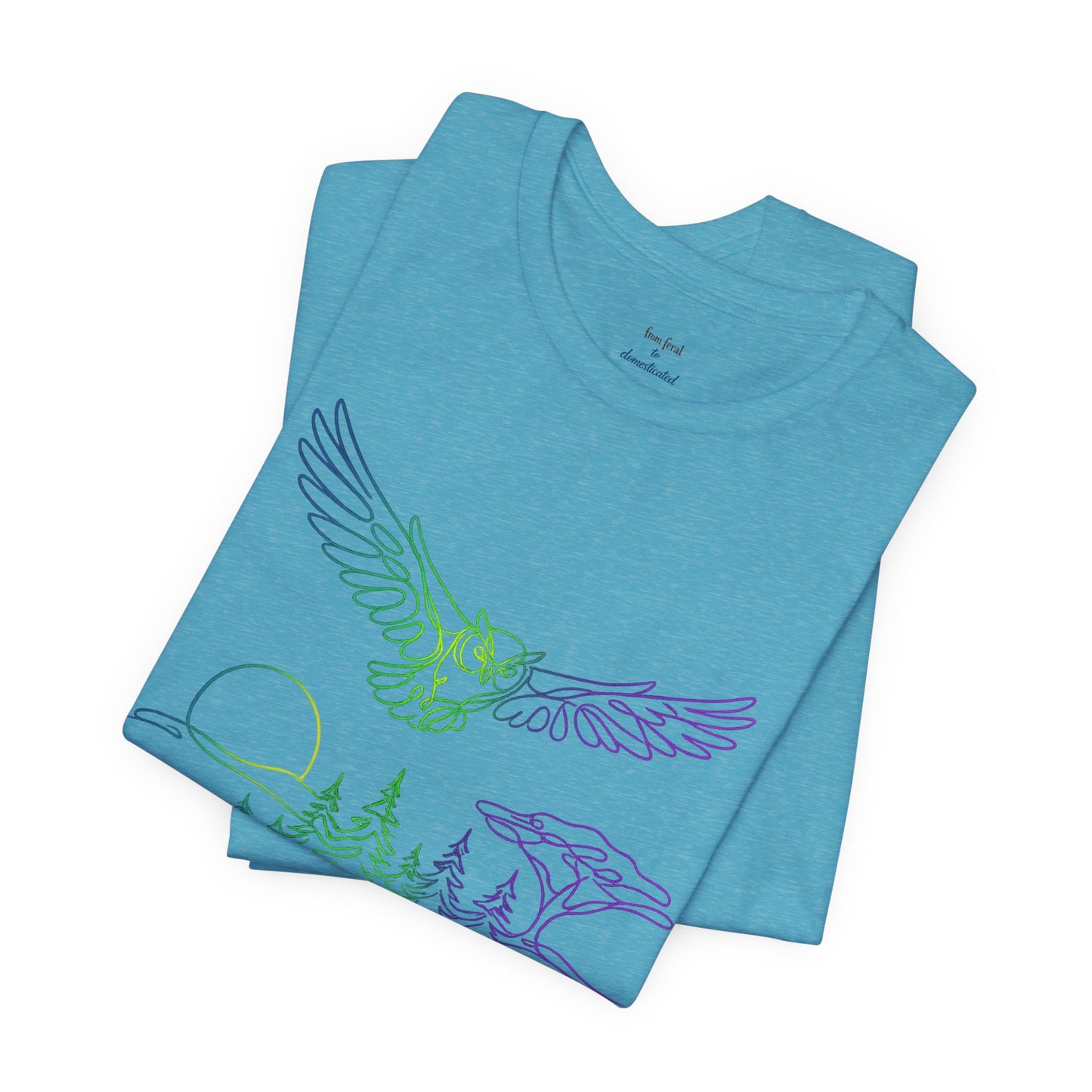 Owl | Colorful Line-Work T-Shirt