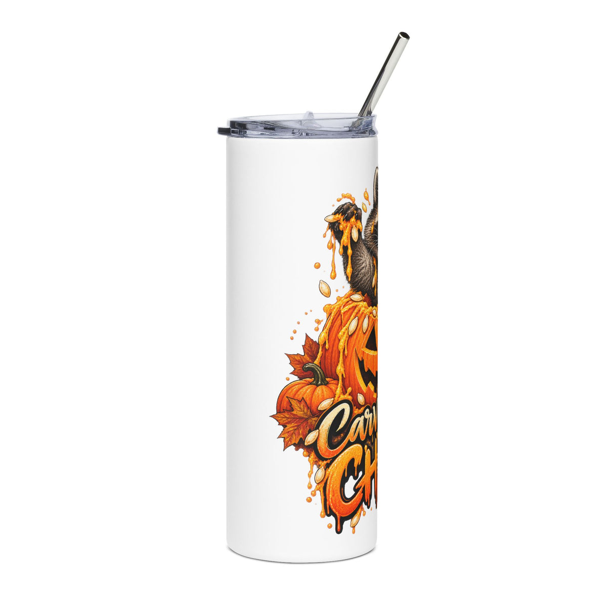 Carving Out Chaos Raccoon - 20oz Stainless Steel Tumbler