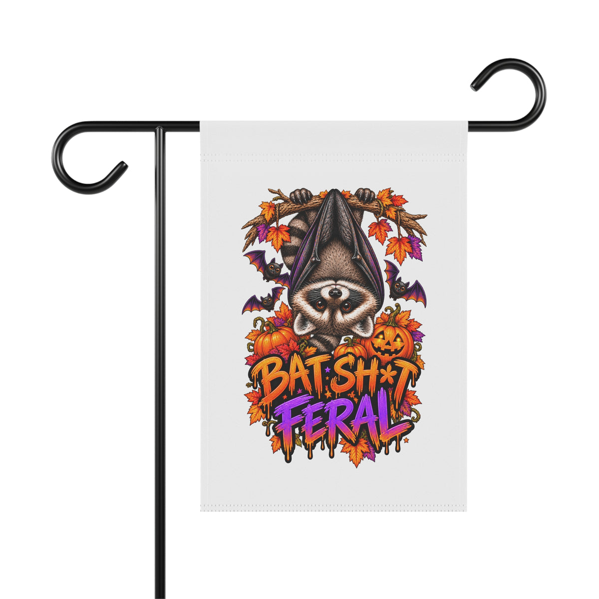 Batty Raccoon Garden Flag