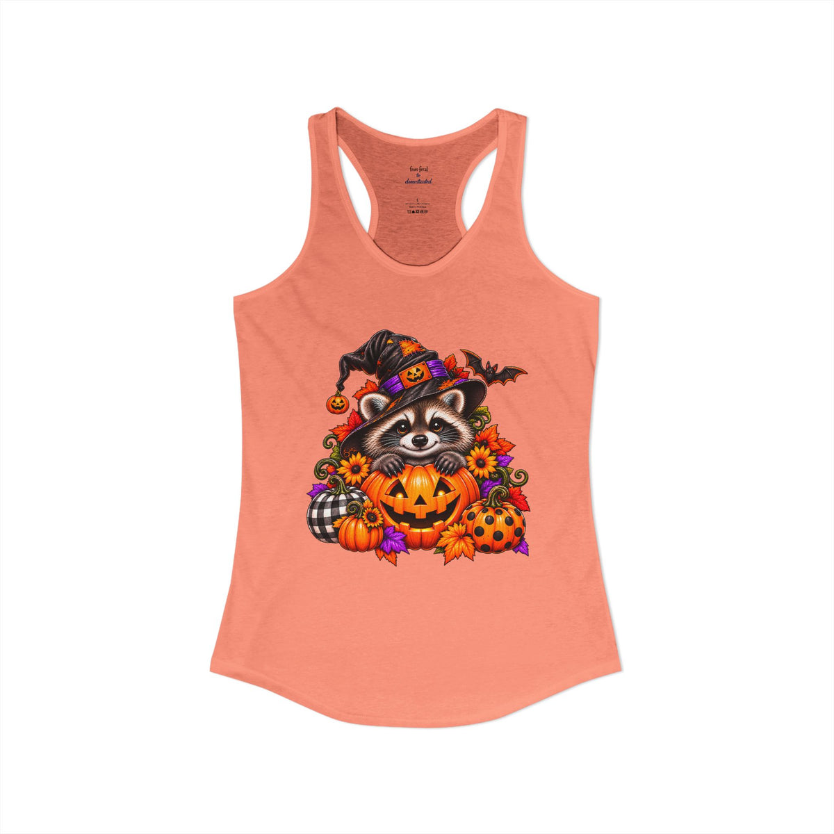 Copy of Halloween Raccoon and Black Cat Bestie Racerback Tank