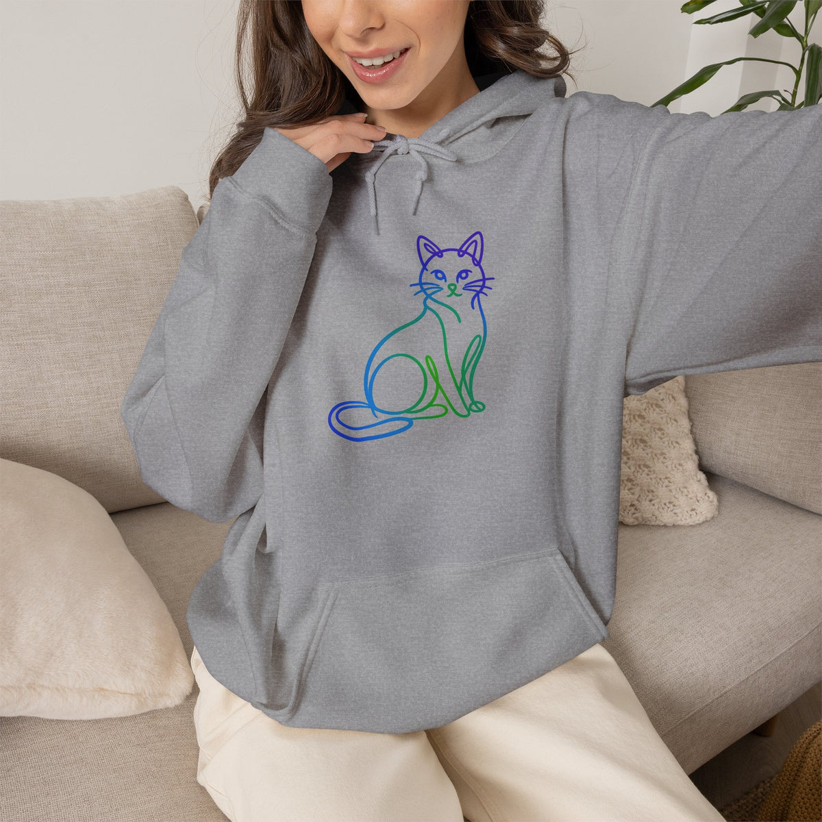 Northern Lights Cat Hooded Sweatshirt