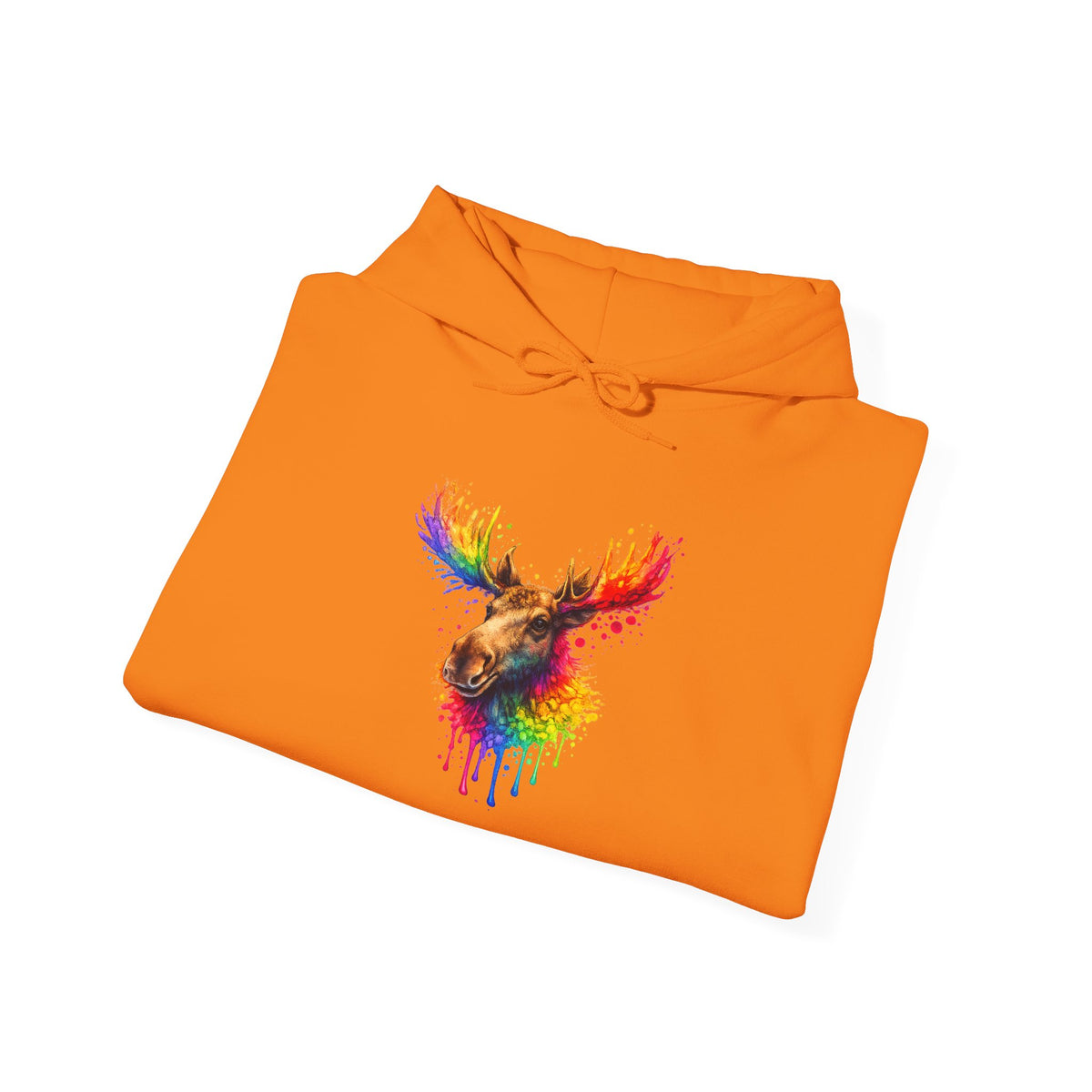Watercolor Moose Hooded Sweatshirt