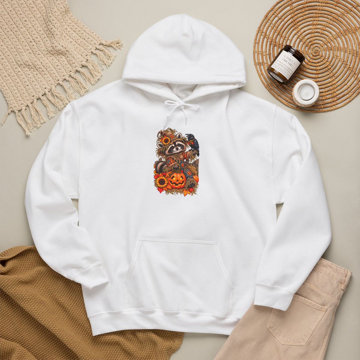 Scarecrow Raccoon Hooded Sweatshirt
