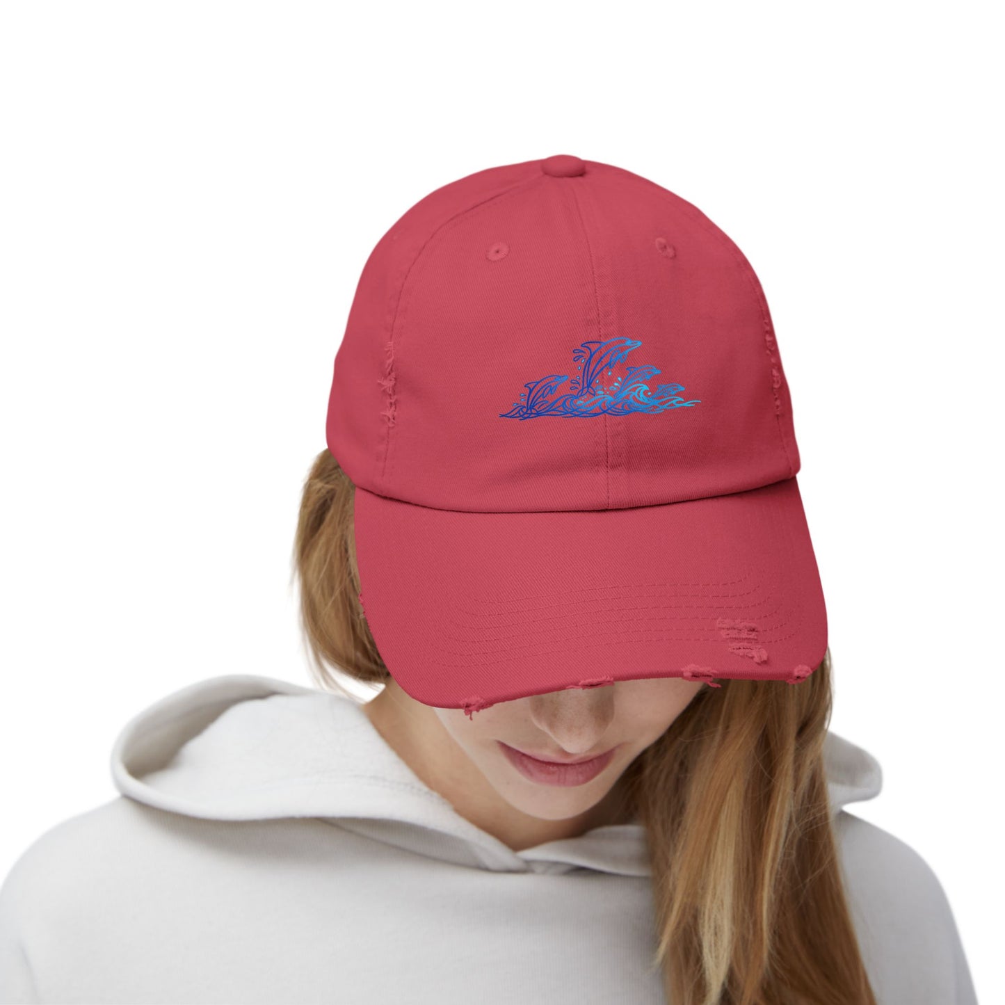 Splashing Dolphin Pod | Distressed Cap