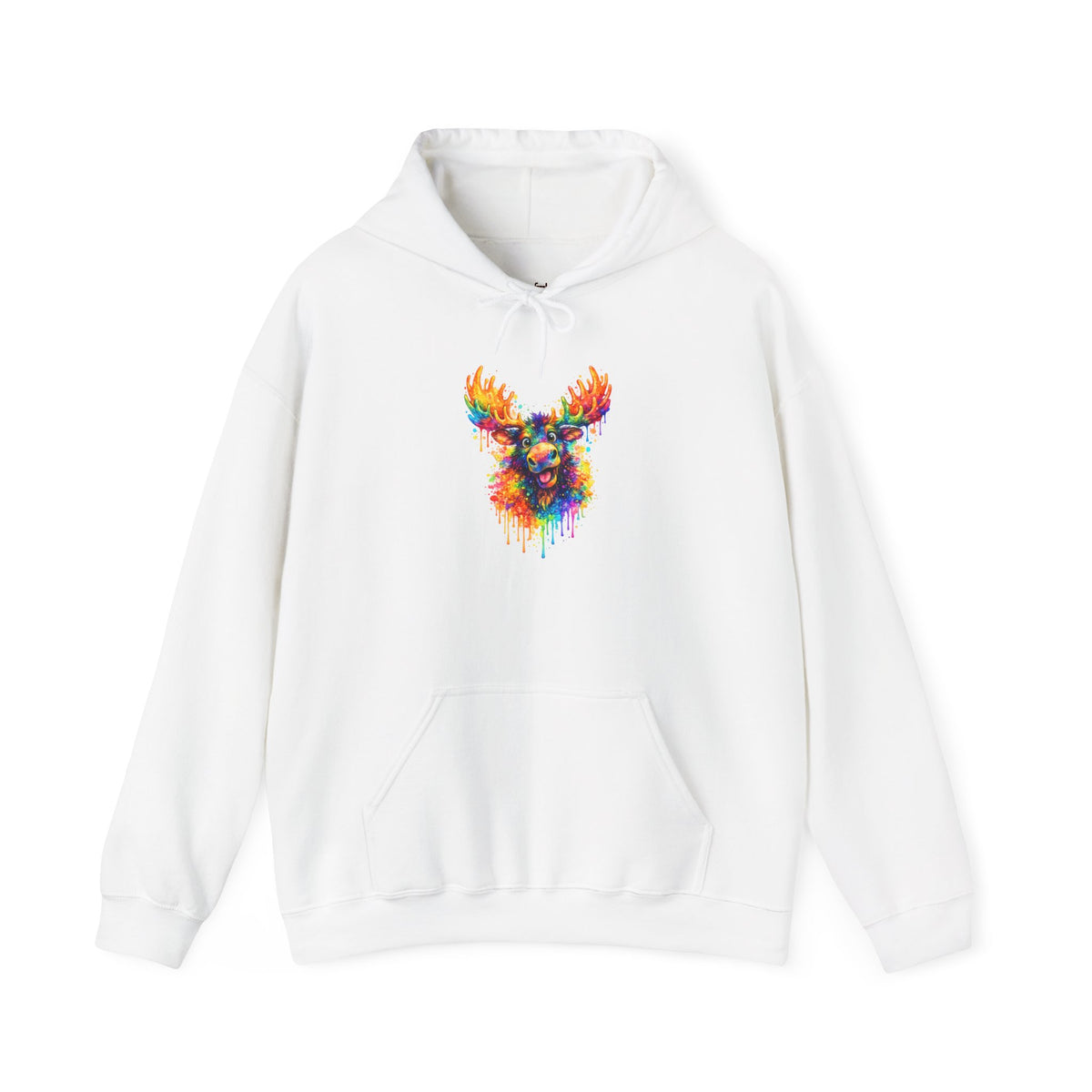 Watercolor Moose Hooded Sweatshirt