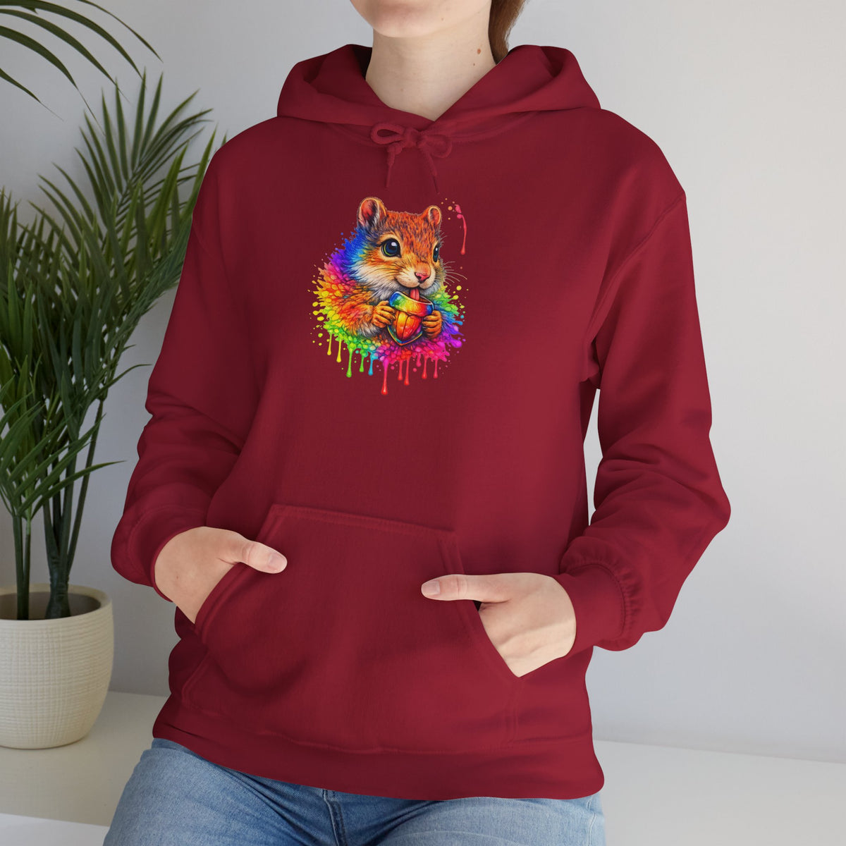 Watercolor Squirrel Hooded Sweatshirt