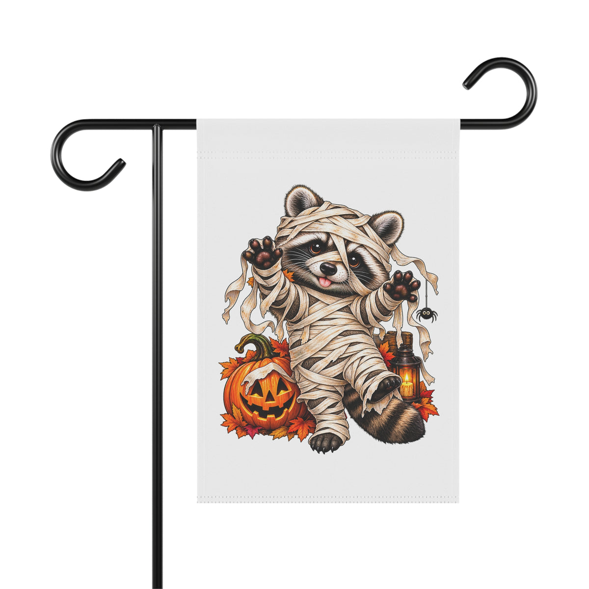Halloween Mummy Raccoon Garden Flag