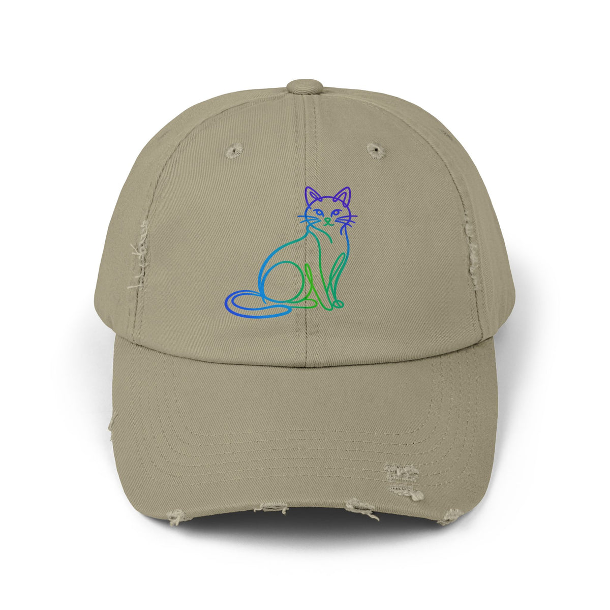 Northern Lights Cat Distressed Cap