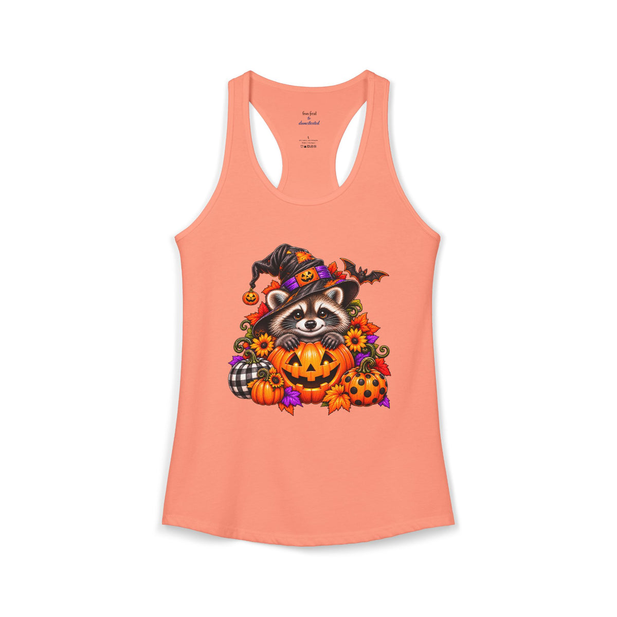 Copy of Halloween Raccoon and Black Cat Bestie Racerback Tank