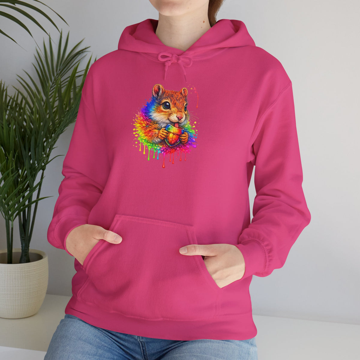 Watercolor Squirrel Hooded Sweatshirt