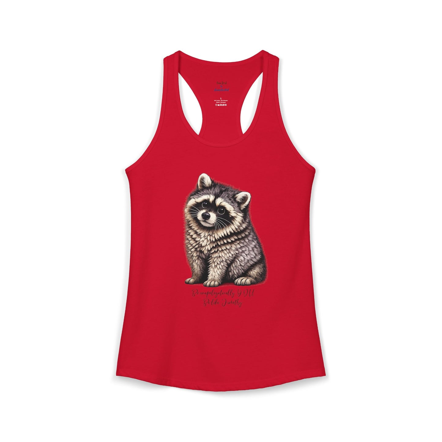 Jimothy The Raccoon Racerback Tank