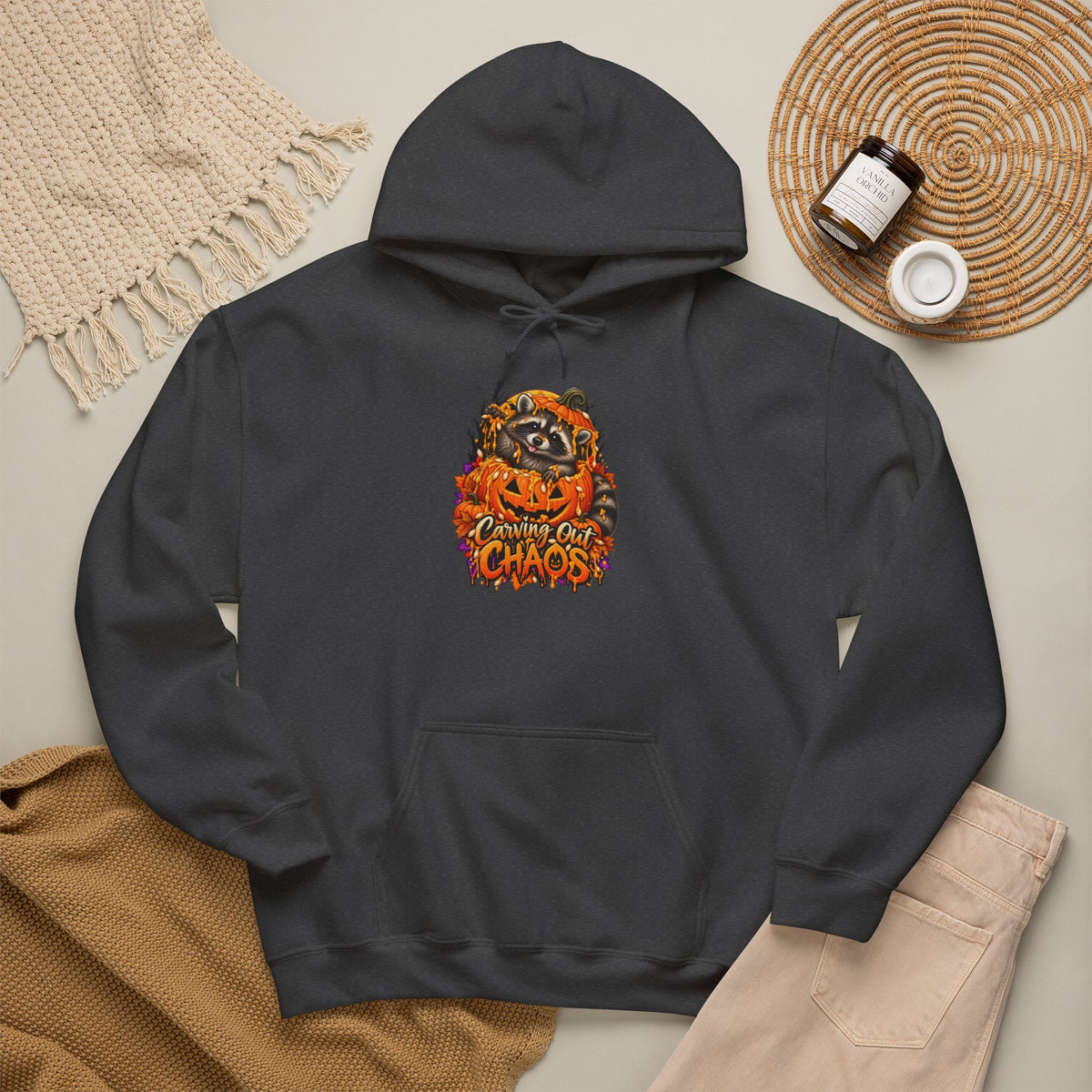 Carving Out Chaos Raccoon Hooded Sweatshirt