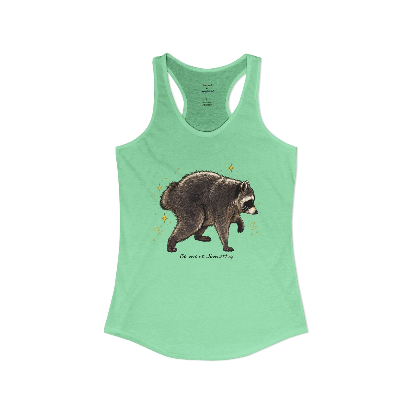 Jimothy The Raccoon Racerback Tank