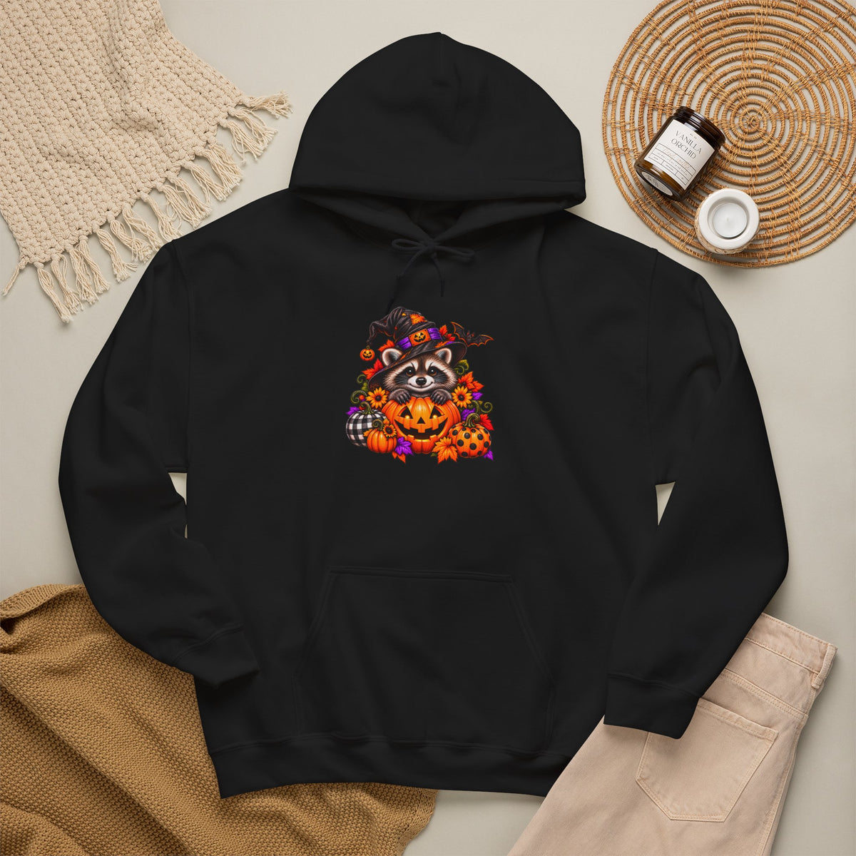 Halloween Raccoon Hooded Sweatshirt