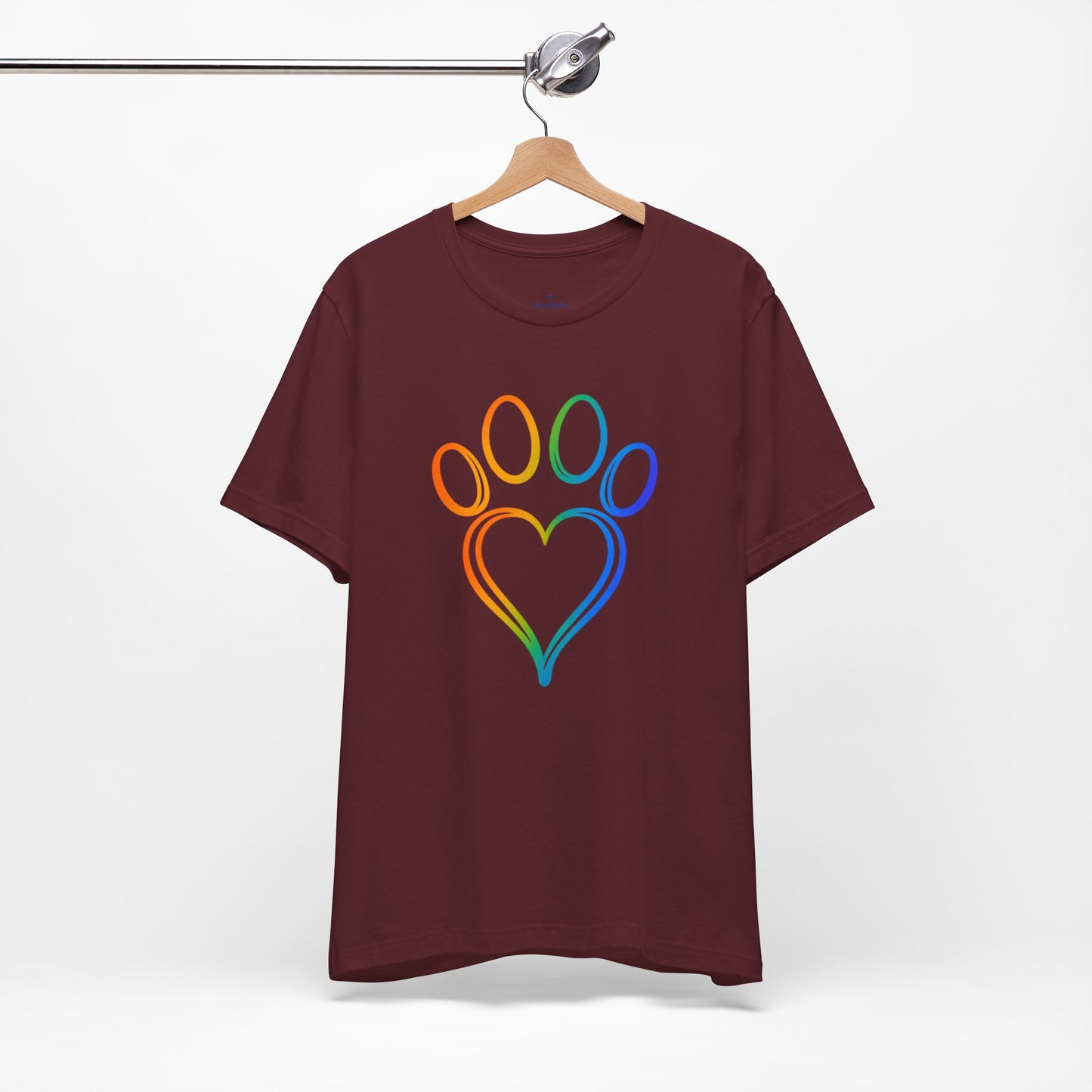 Heart/Paw Colorful Line-Work T-Shirt