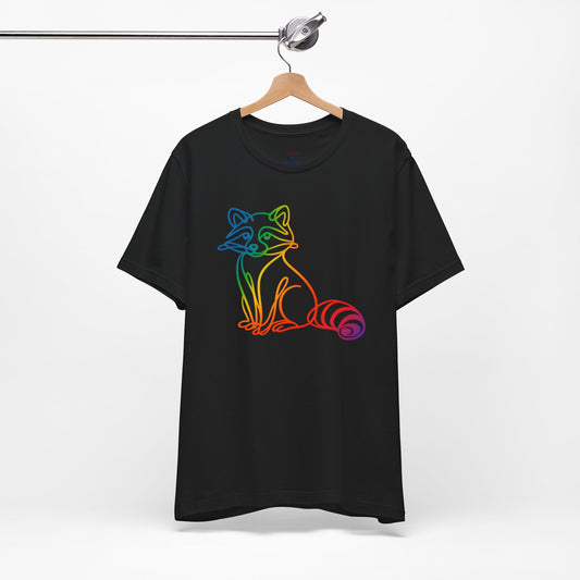 Raccoon Tee — Minimal Line Raccoon Scenic Graphic T-Shirt