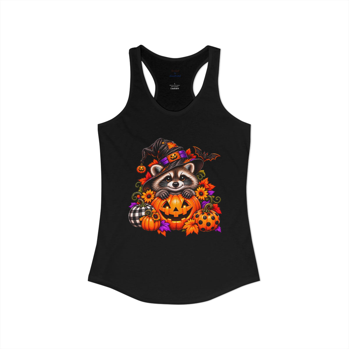 Copy of Halloween Raccoon and Black Cat Bestie Racerback Tank