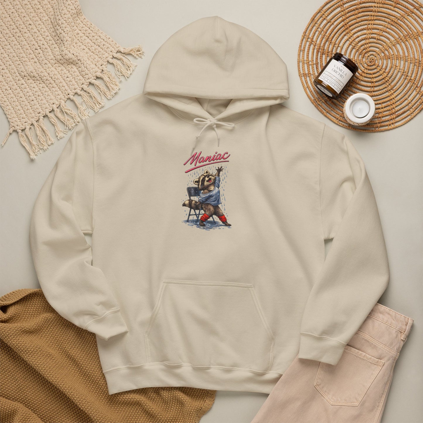 Dancing Raccoon "Maniac" Hooded Sweatshirt