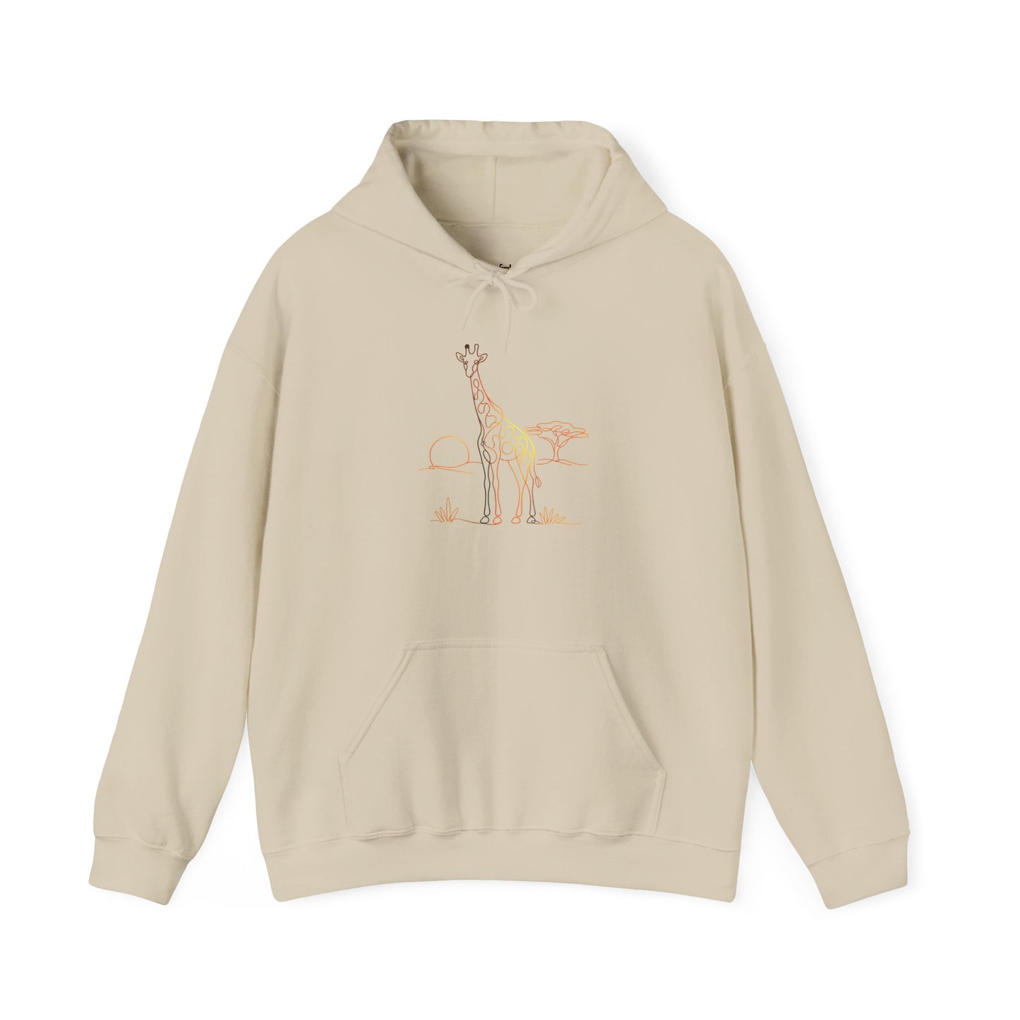 Giraffe Line Art Hoodie – Minimal Safari Illustration